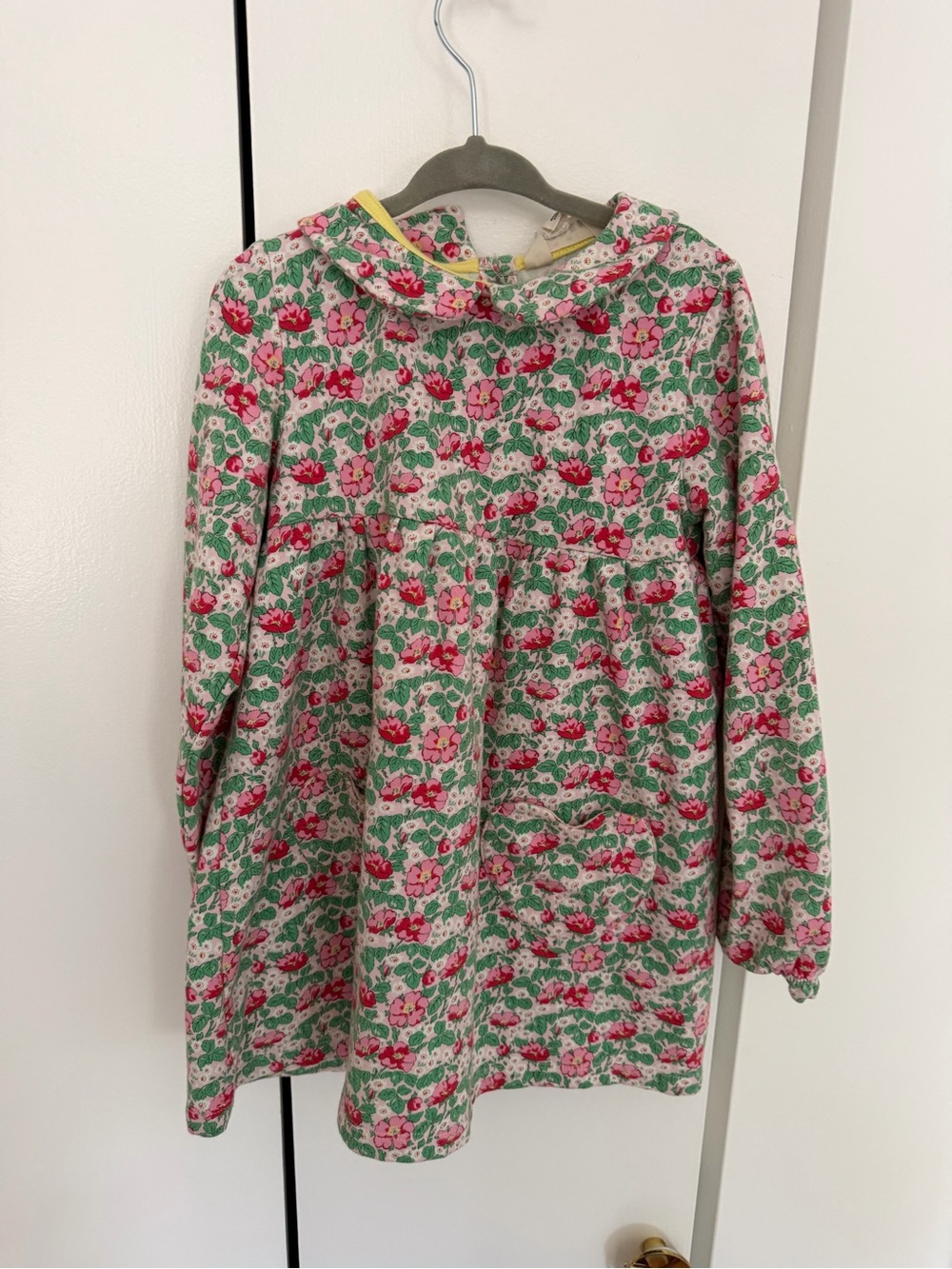 Mini Boden Pink & Green Floral Long-Sleeve Tunic